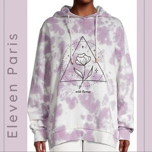 NWT Eleven Paris Tie-Dye Flower Graphic Hoodie